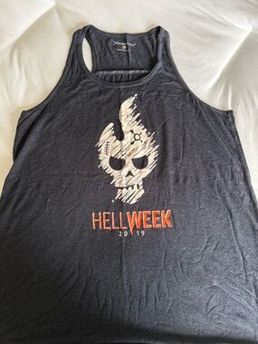 Orangetheory Charcoal Racerback Tank with Cream Logo